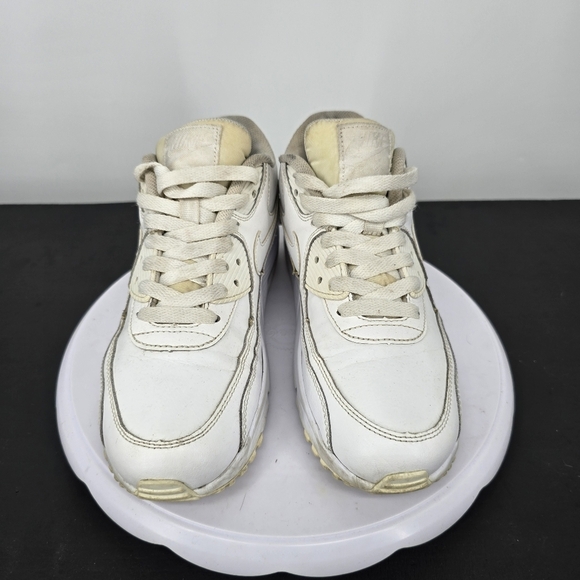 Nike Air Max 90 Running Shoes Youth 6.5Y Women's 8 Leather White 833412-100 - Picture 2 of 8
